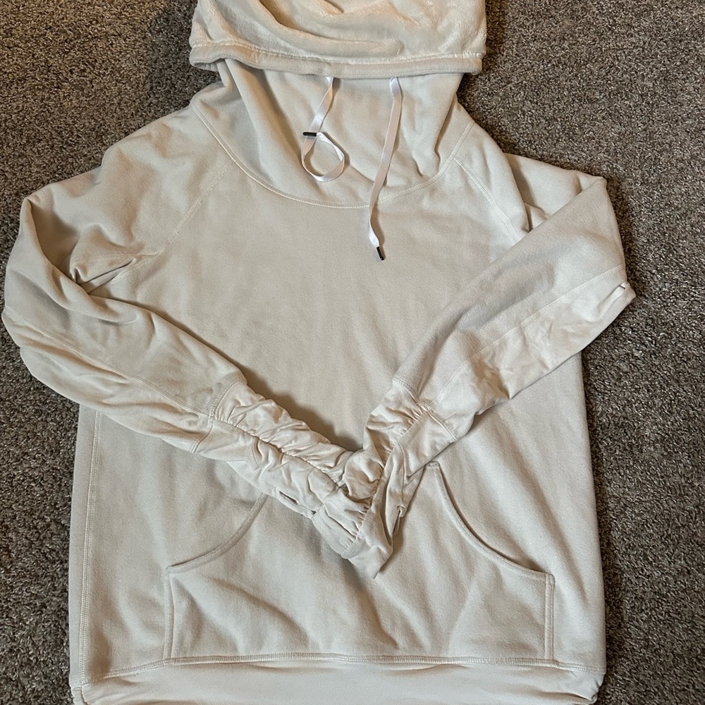 Lululemon Cream Women's Cowl Neck Fleece Top